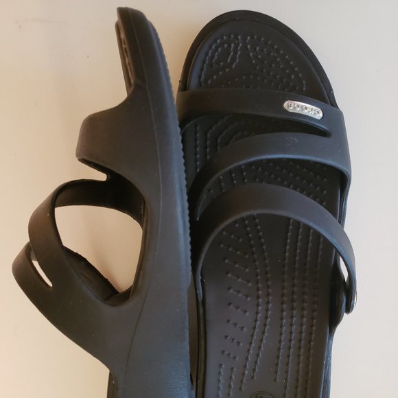 Crocs Shoes - Crocs Ladies Size 8 Black Sandals, New without box